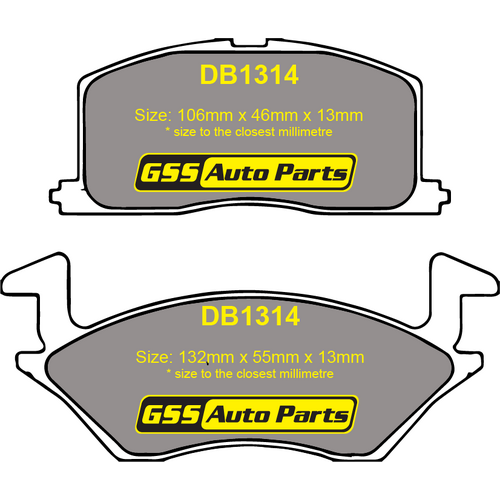Front Brake Disc Pads TG1314N DB1314 thumbnail