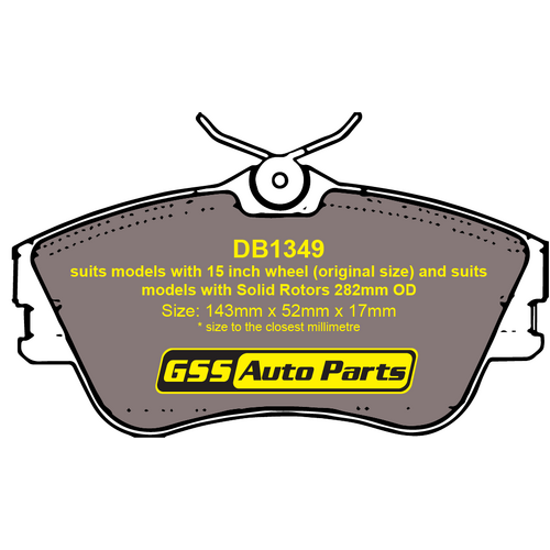 Front Brake Disc Pads TG1349N DB1349 thumbnail