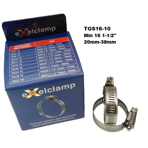 Exelclamp Hose Clamps 17Mm-38Mm (Box Of 10) TGS16-10 thumbnail