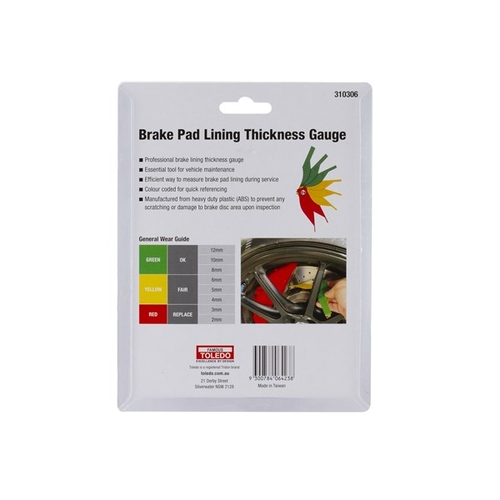 Toledo Brake Pad Lining Thickness Gauge 310306 thumbnail