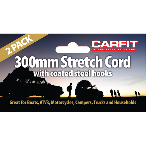 Carfit 300mm Bungee Strap Steel Hooks Set Of 2 46BC300-2 thumbnail