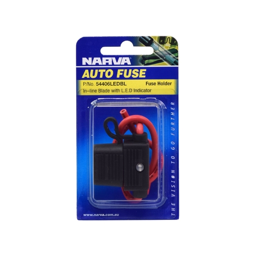 Narva In-Line Standard ATS Blade Fuse Holder with Weather Proof Cap and LED Indicator 54406LEDBL thumbnail