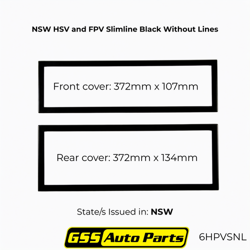 Altrex Number Plate Protector Covers NSW HSV FPV Slimline Black Without Lines 6HPVSNL thumbnail