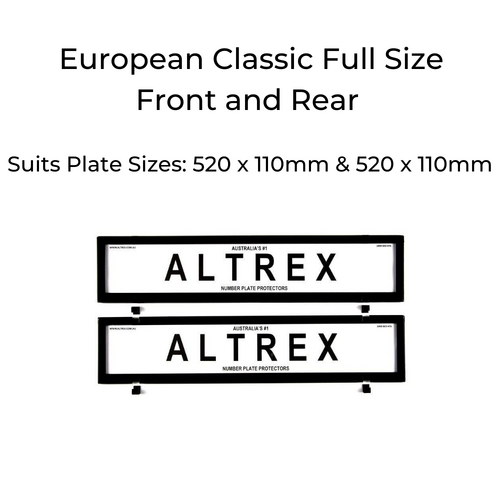 Altrex Number Plate Protector Covers 6NLE Black European Classic Without Lines thumbnail