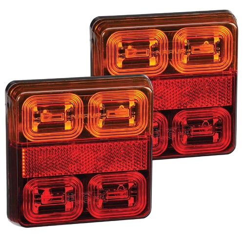 Narva 12V Model 35 LED Slimline Rear Stop/Tail Direction Indicator Lamps (Square Lamps) 93530BL2 thumbnail