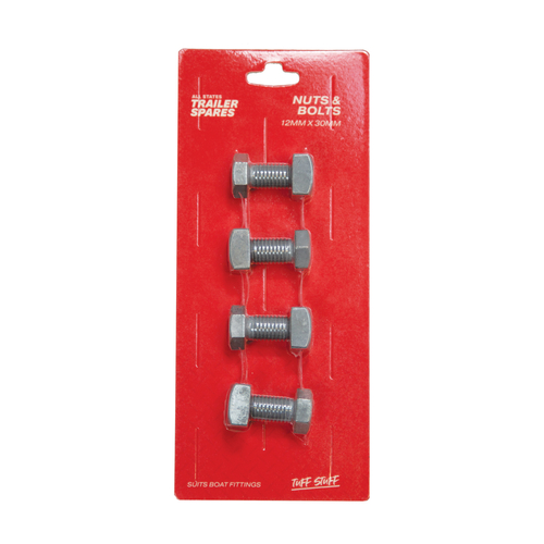 All States Trailer Spares Pack Of 4 Galvanised Bolts With Square Nuts R5302GBN thumbnail