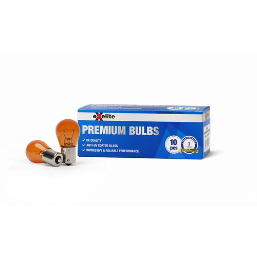 Exelite Bayonet Globes BA15S 12V 21W Amber — Box of 10 B264A thumbnail