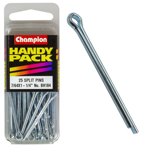 Champion Fasteners Pack Of 25 Zinc Plated Steel Split Pins - 25Pk 7/64" x 1-1/4" BH184 thumbnail