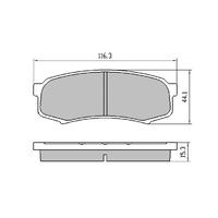 Rear T/P by Bendix Brake Pads DB1200TP DB1200 thumbnail