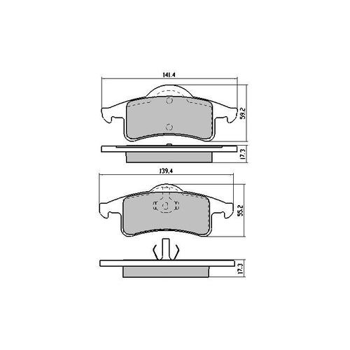 Rear T/P by Bendix Brake Pads DB1717TP DB1717 thumbnail