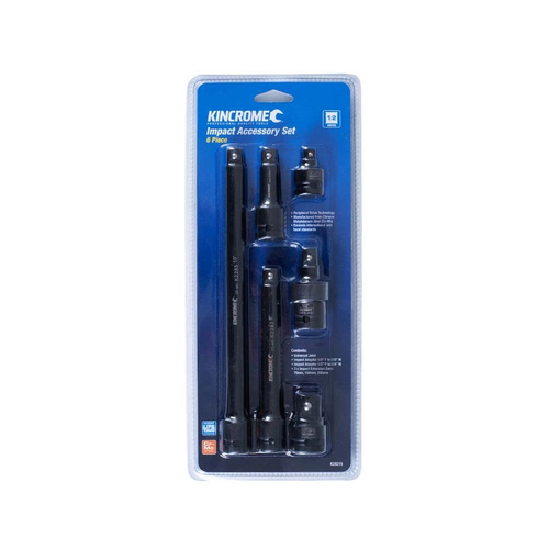 Kincrome 6 Piece 1/2" Drive Impact Accessory Set With Extensions Universal Joint Adaptors K28215 thumbnail