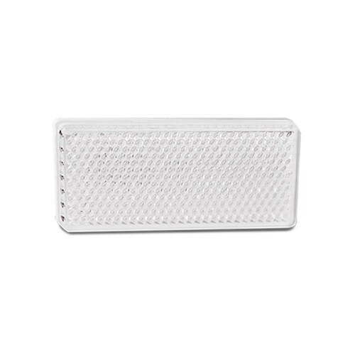 LED Auto Lamps Pair of White Reflex Reflectors - Rectangle Shape with 3M Double-Sided Tape Mount (7030W) thumbnail