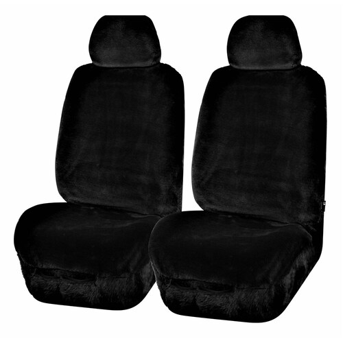 My Car Universal Front Seat Covers Size 30/35 Black Finesse FAUXA3504 thumbnail