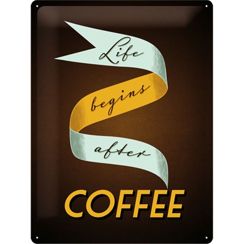 Nostalgic Art Life Begins After Coffee Tin Sign 5123180 NA23180S thumbnail