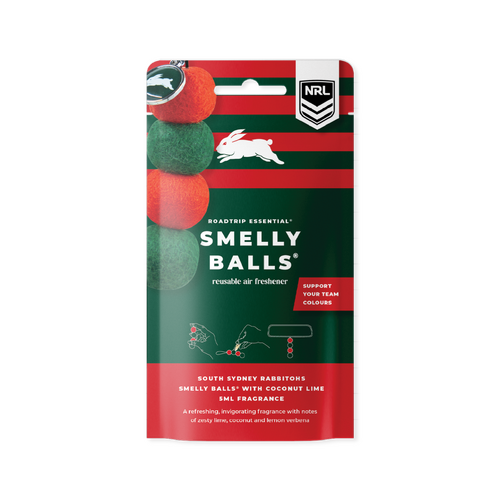 Smelly Balls South Sydney Rabbitohs Inspired Reusable Air Freshener Starter Set NRL445AI thumbnail