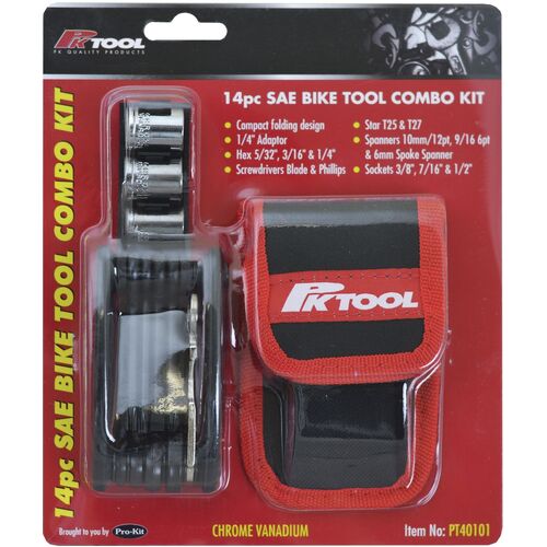 Pro-Kit Motorcycle Tool Set 14 In 1 SAE Ergo Grip PT40101 thumbnail