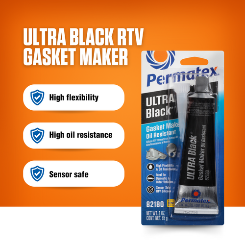 Permatex Ultra Black Oil Resistant RTV Silicone Gasket Maker 85g PX82180A thumbnail
