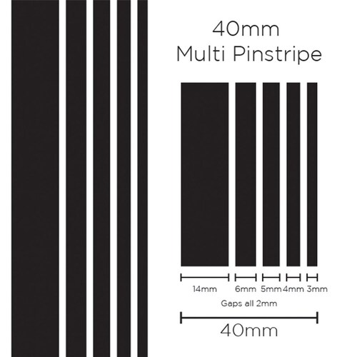SAAS 1901 Pinstripe 40mm Multi Stripe Black thumbnail