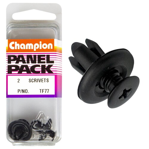 Champion Fasteners Pack Of 2 Scrivets (17Mm Head, 10Mm Length, To Suit 7Mm Hole) 2PK TF77 thumbnail