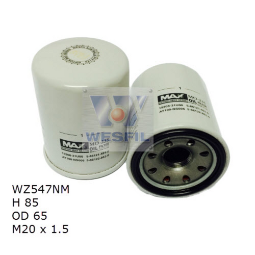 Nippon Max Oil Filter Z547 WZ547NM thumbnail