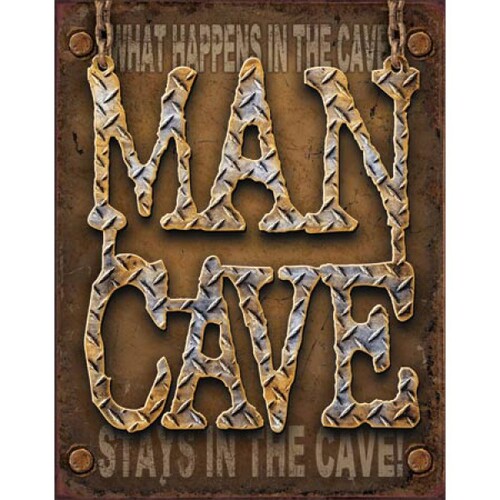 Nostalgic Novelty Tin Sign Man Cave Rules Reproduction 32 x 41mm 1713S thumbnail