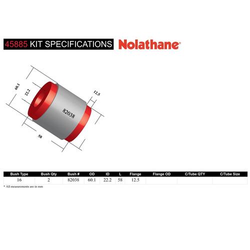 Nolathane Control Arm Lower - Inner Rear Bushing Kit 45885 thumbnail