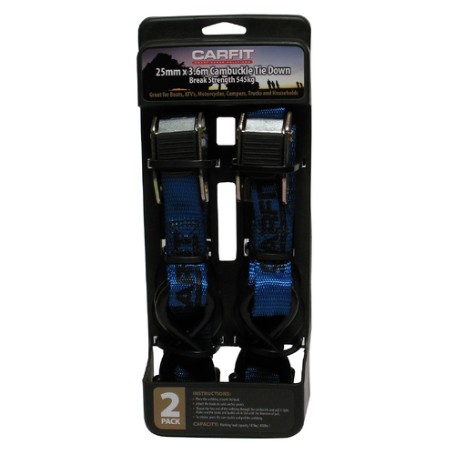 Carfit 25mm X 3.6M Cambuckle Strap Set Of 2 46CB2536-2 thumbnail