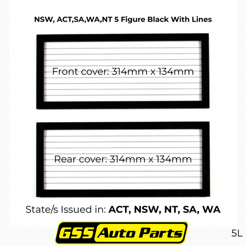 Altrex Number Plate Protector Covers Black with Lines 5 Digit 5L thumbnail