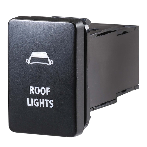 Narva 12 Volt ON/OFF LED Illuminated Sealed Push Switch with Roof Lights Symbol (Blue) 63308BL thumbnail
