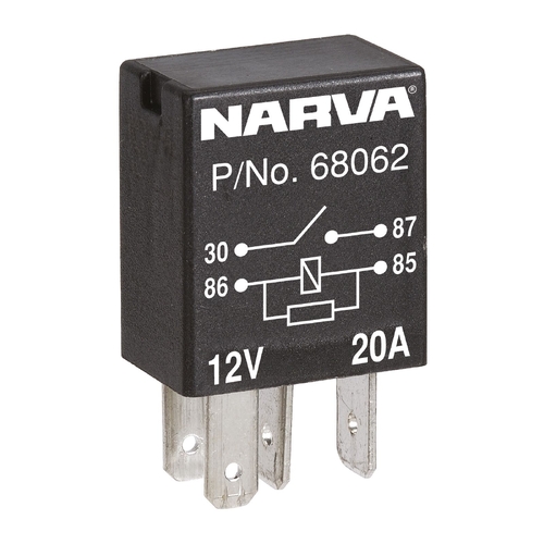 Narva 12V 20A 4-Pin Micro Relay Normally Open with Resistor 68062 thumbnail