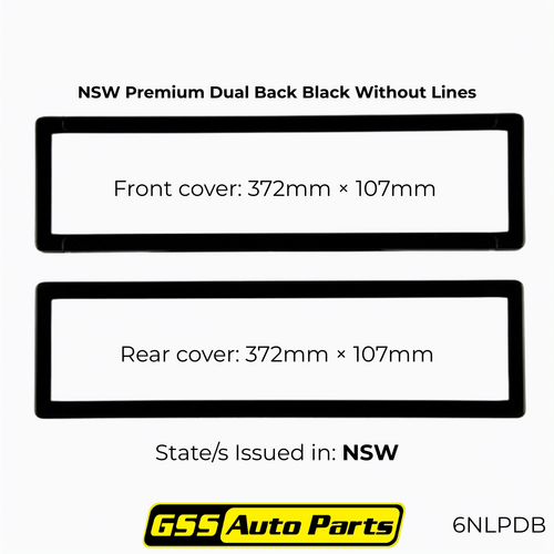 Altrex Number Plate Protector Covers NSW Premium Dual Back Black Without Lines 6NLPDB thumbnail