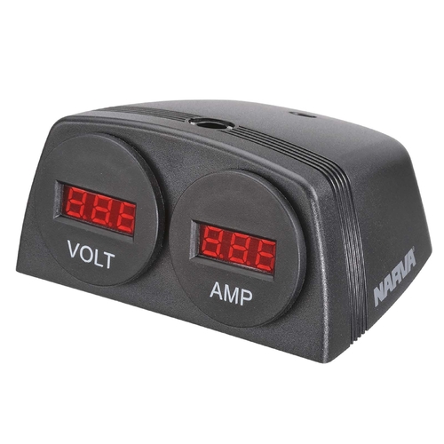 Narva Heavy-Duty Surface Mount 12/24V DC LED Volt and Amp Meters 81178BL thumbnail