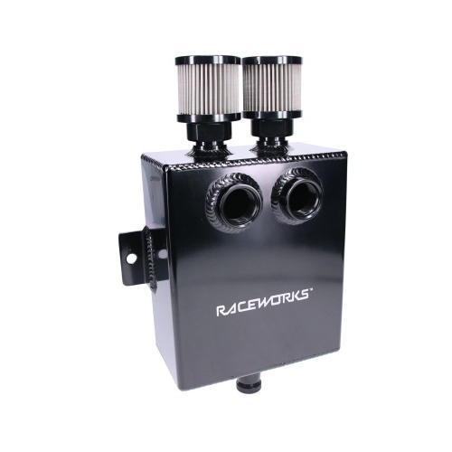 Raceworks 2.7l Black Slimline Aluminium Catch Can ALY-156BK thumbnail