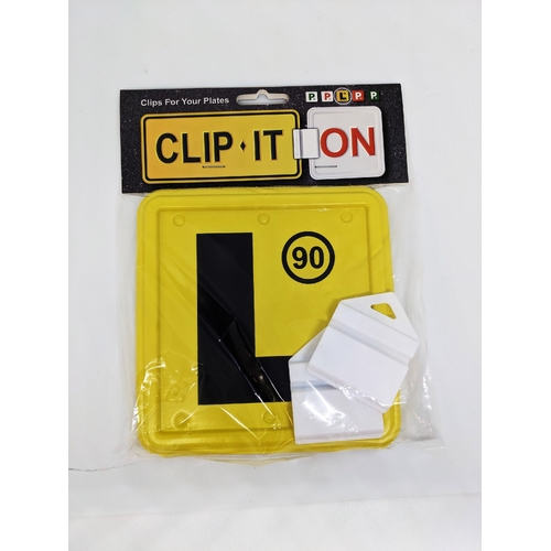 Clip It On 2 x Black L Plates Yellow Background Suits NSW B2C2CL90 thumbnail
