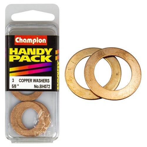 Champion Fasteners Pack Of 3 Flat Copper Washers - 5/8" X 1" X 20G BH072 thumbnail