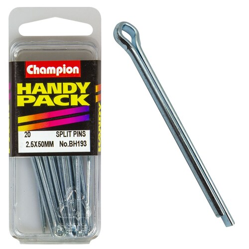 Champion Fasteners Pack Of 20 Zinc Plated Steel Split Pins - 2.5 X 50Mm 20PK BH193 thumbnail