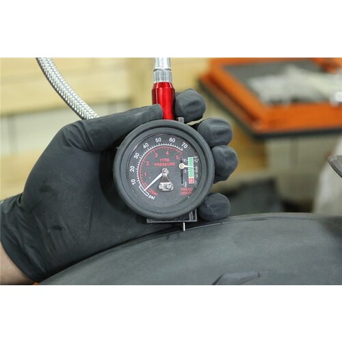 Bikeservice Tyre Pressure Guage With Hose BS80086 BS80086 thumbnail