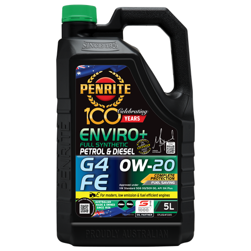 Penrite Enviro+ G4 FE 0W-20 Full Synthetic Engine Oil 5L EPLUSG4FE005 thumbnail