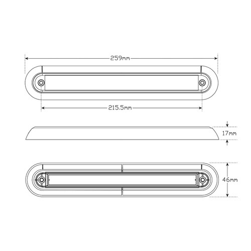 LED Auto Lamps Rear Combination Surface Mount Strip Lamp - Stop/Tail/Indicator 235BBSTI12/2 thumbnail