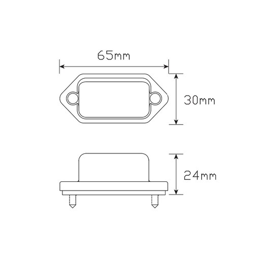 LED Autolamps 30BLM Licence Plate Lamp with Black Steel Bezel thumbnail