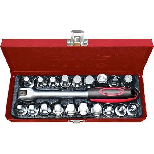 PK Tool 20pc 3/8" Drive Sump Plug Socket & Spanner Set PT10250 thumbnail