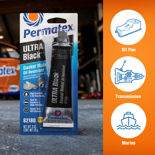 Permatex Ultra Black Oil Resistant RTV Silicone Gasket Maker 85g PX82180A thumbnail