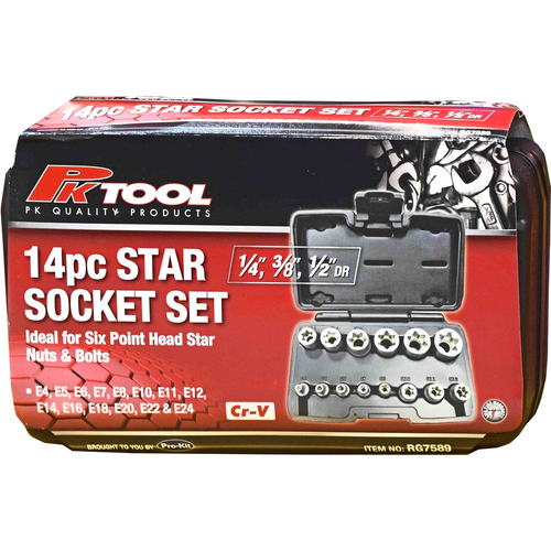 PK Tool 14pc E-Star Socket Set RG7589 thumbnail