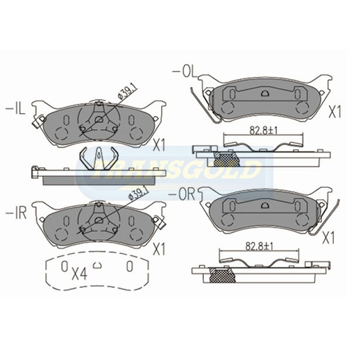 Rear Brake Disc Pads TG1417N DB1417 thumbnail