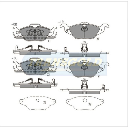 Front Brake Disc Pads TG1424N DB1424 thumbnail