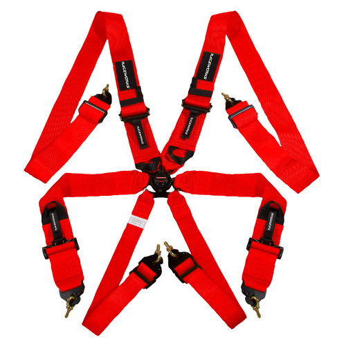MVP Red 6point Cam Lock Harness, Fia Approved, 3in Belts, Bmh & She VPR-140RD thumbnail