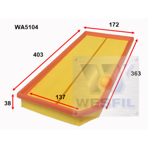 Wesfil Cooper Air Filter Wa5104 A1640 thumbnail
