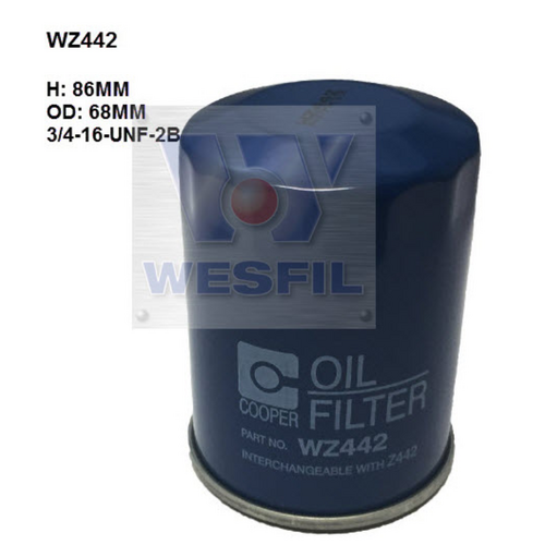 Wesfil Cooper Oil Filter Z442 WZ442 thumbnail