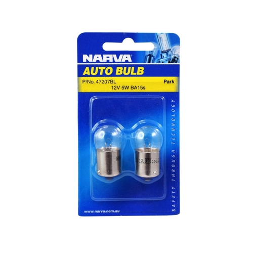 Narva 12V 5W R5W BA15S Incandescent Globes Twin Pack 47207BL thumbnail