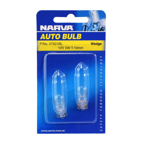 Narva 47501BL 12V 5W W2.1 X 9.5D W5W Wedge Globes Pack Of 2 thumbnail